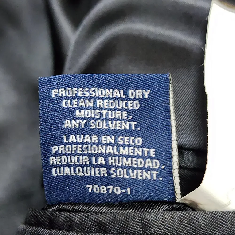 Stafford Suit Jacket Mens 50L Navy Herringbone Wool SuperSuit Two Button Blazer